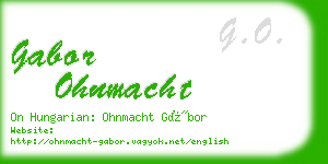 gabor ohnmacht business card